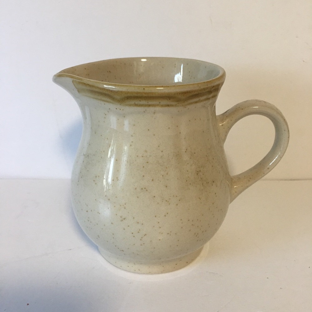 Vtg Cream Pitcher Crowne Manor Japan tan speckled EUC